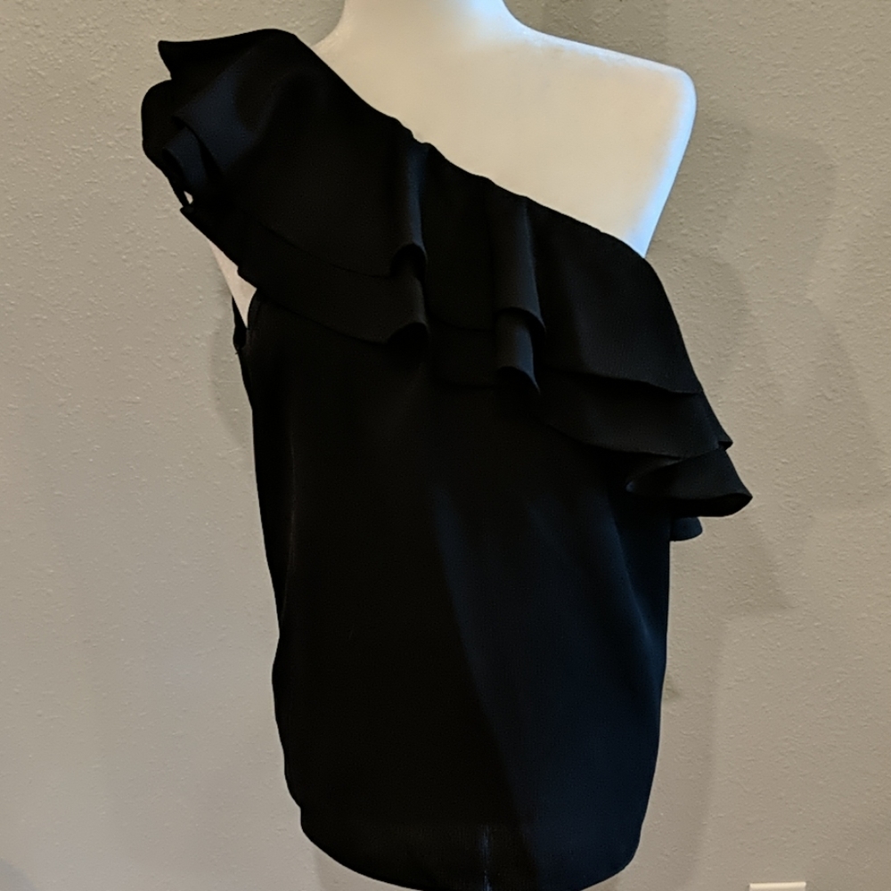 Black off-the-shoulder top